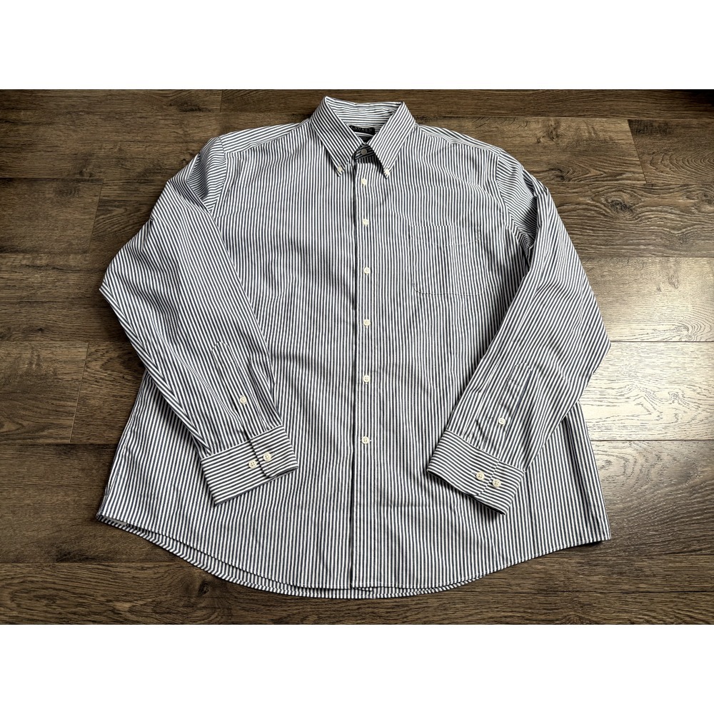 Lauren Ralph Lauren black label stretch fabric regular fit button up sz 18 36/37